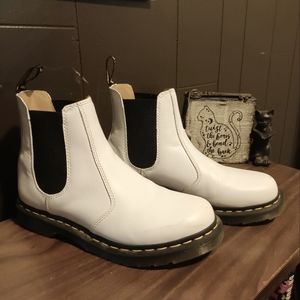 White Chelsea Dr. Martens Boots